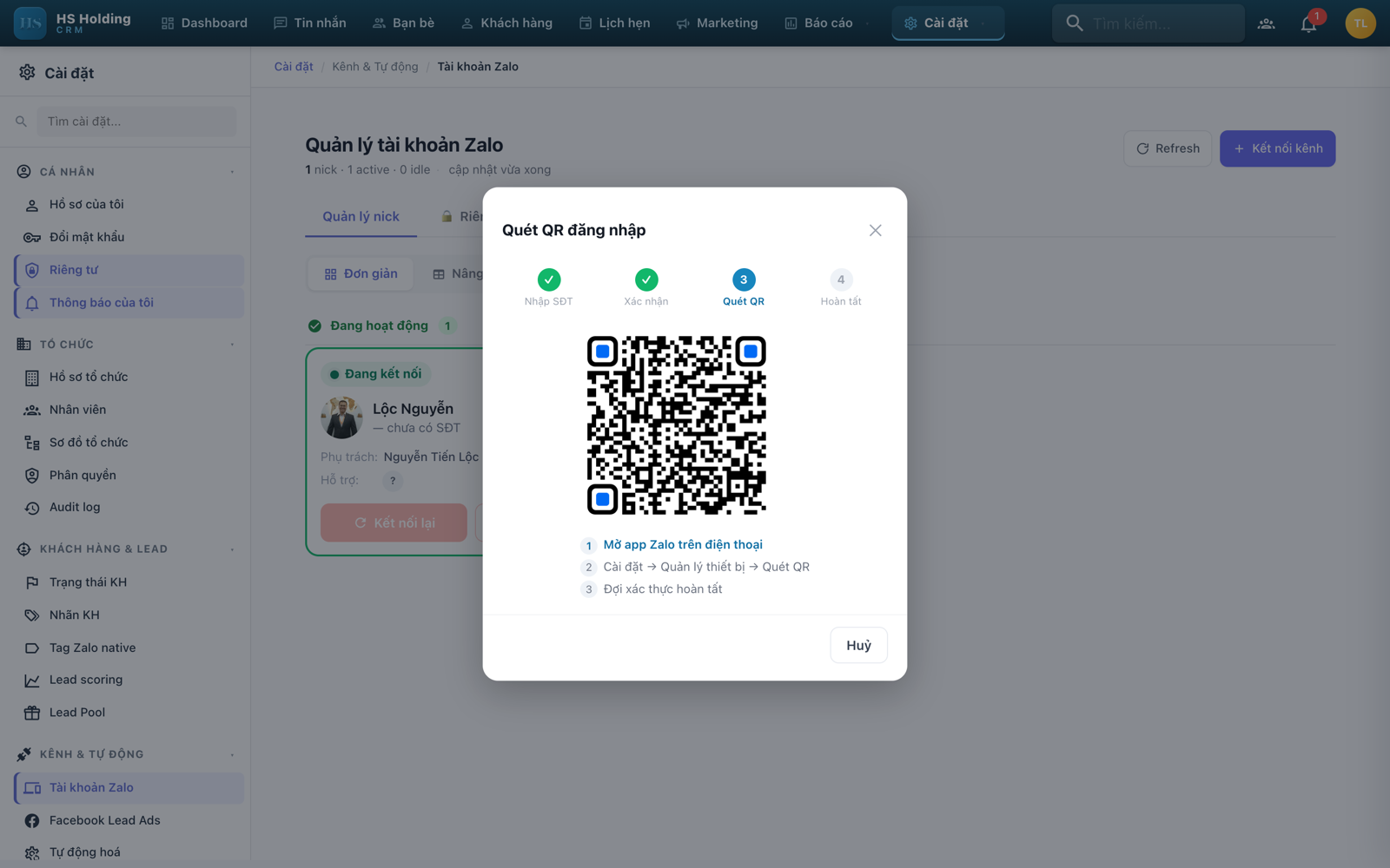 Bước 3 — Quét QR