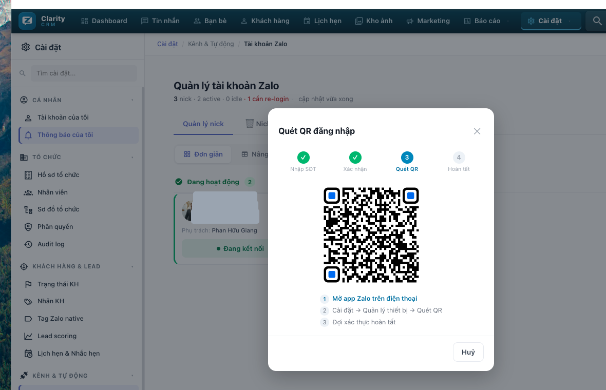 Bước 3 — Quét QR