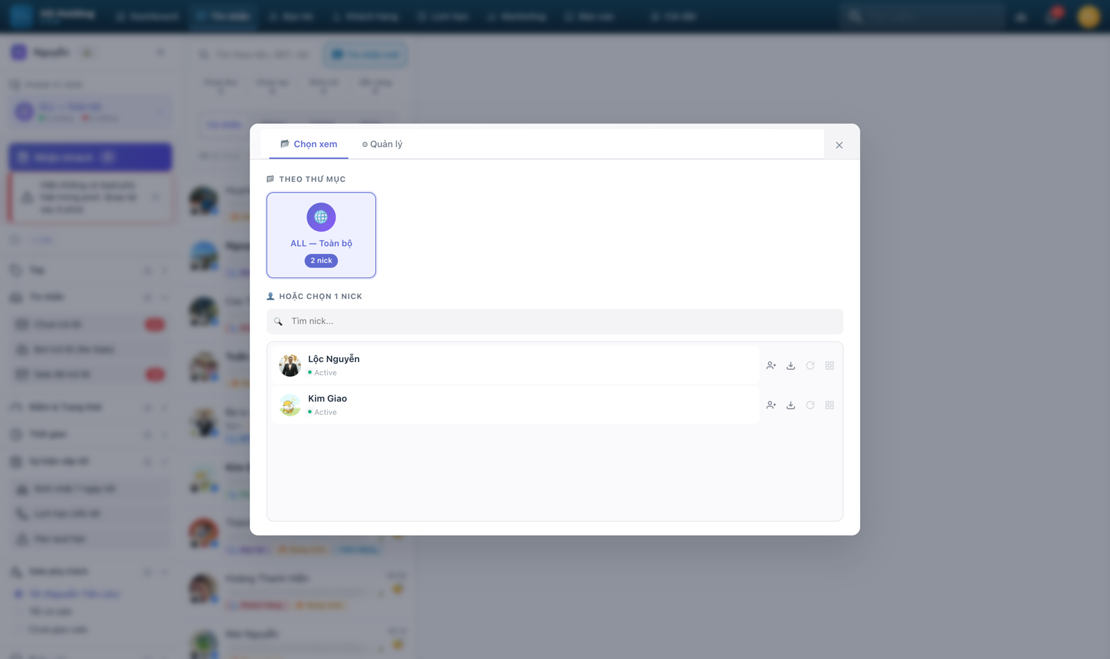 Popup Chọn xem