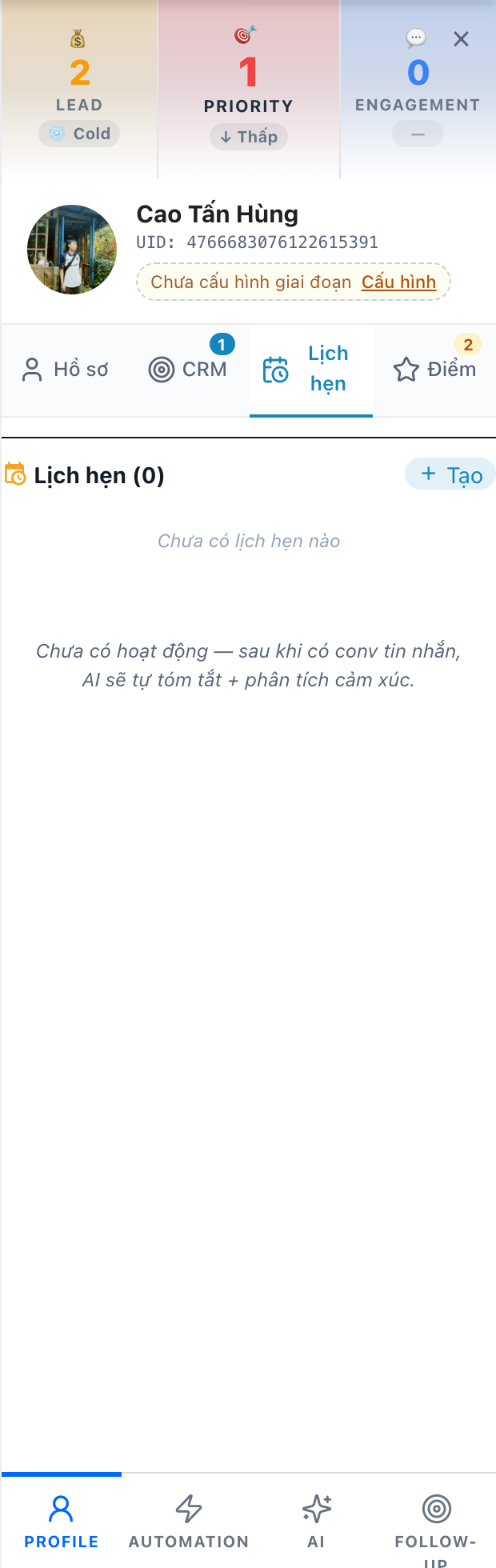 Panel Lịch hẹn